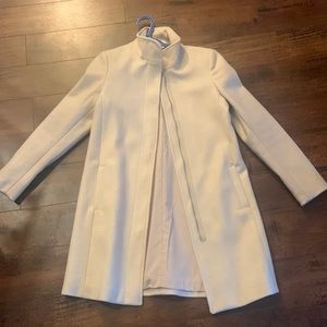 Beige Single Breasted Wool Coat